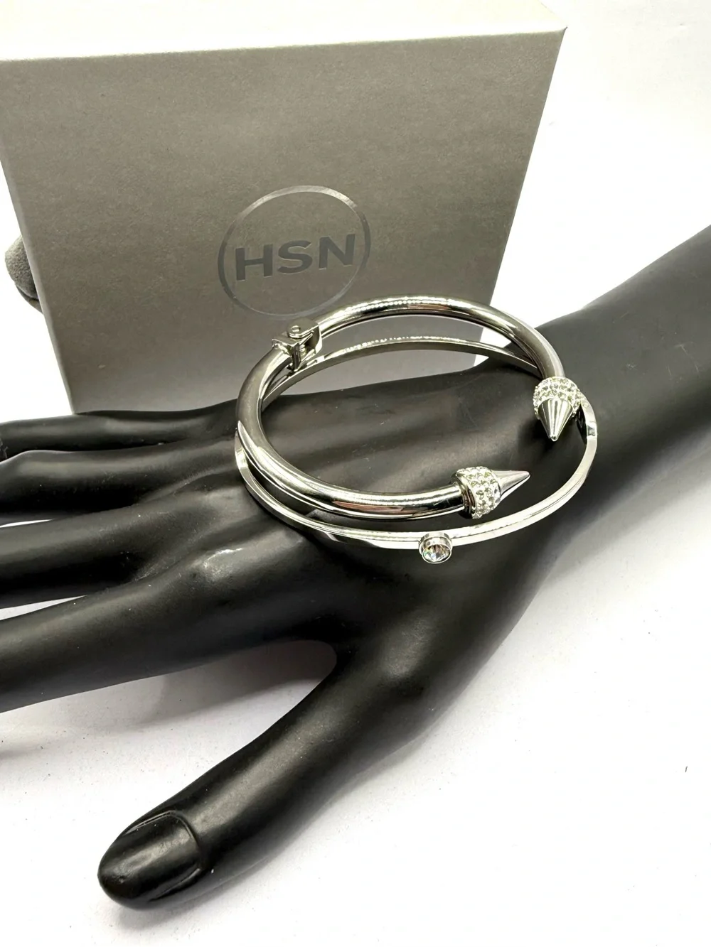 HSN Silver-Tone Crystal  Wrap Bracelet  set Brand new